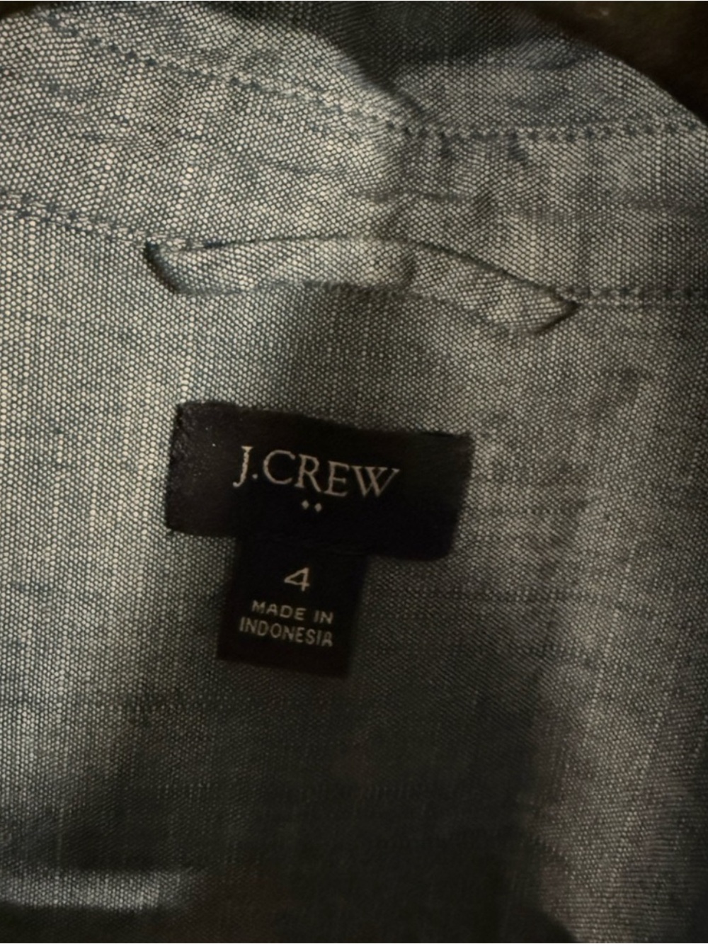 J Crew Button-Front Shirt Dress in Denim Blue Casual Outfit Belted - Picture 2 of 3
